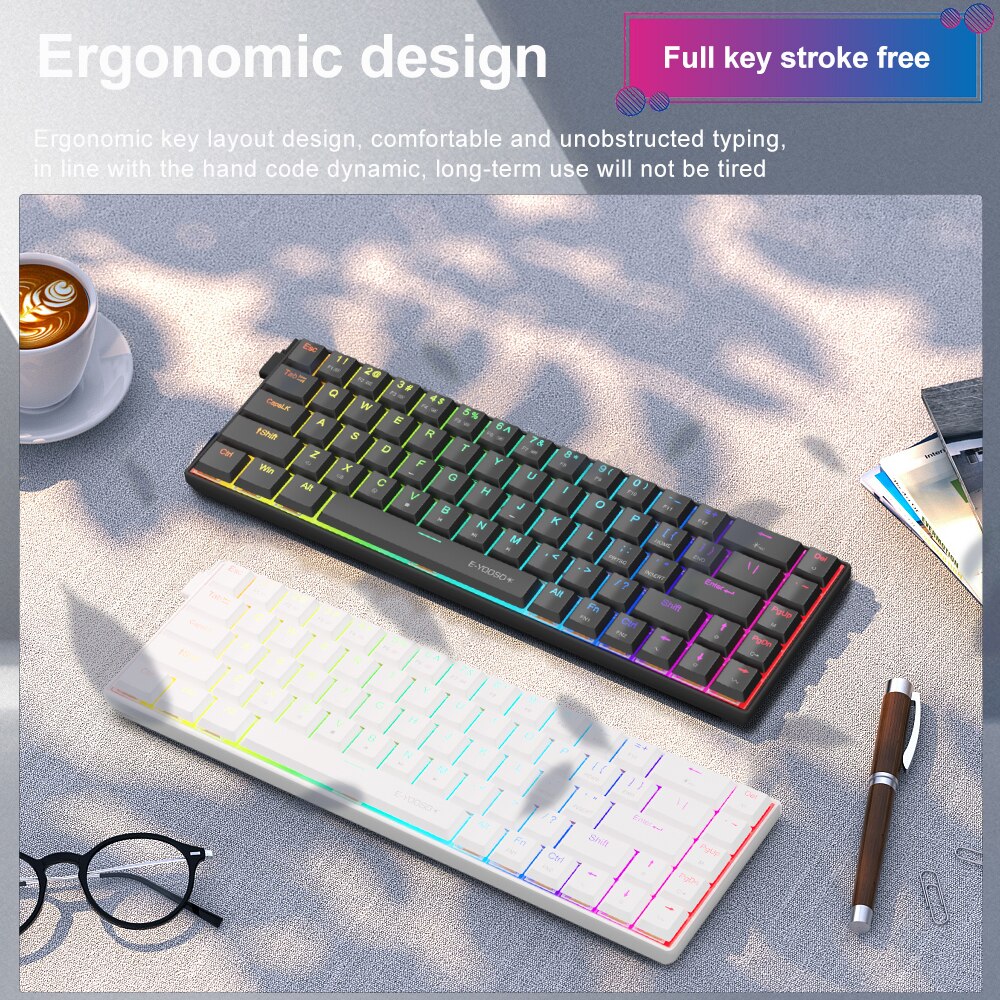 E-YOOSO A68 RGB Mini Slim USB  – Pc Gaming Pink recenzja i cena