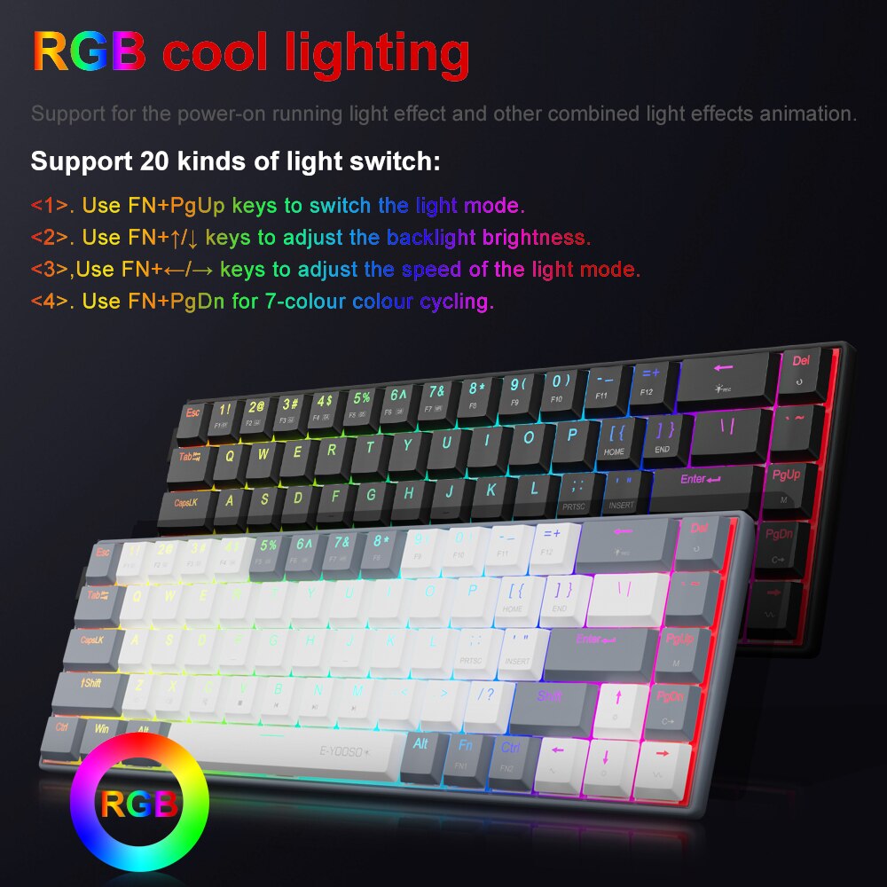 E-YOOSO A68 RGB Mini Slim USB  – Pc Gaming Pink recenzja i cena